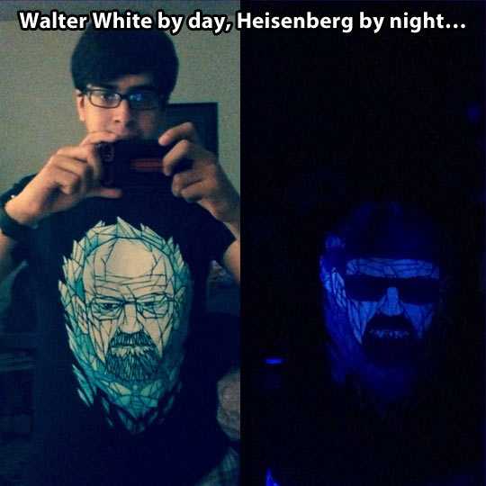 Walter White by day, Heisenberg by night.