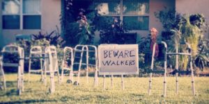 Walking Dead-inspired Halloween decorations.