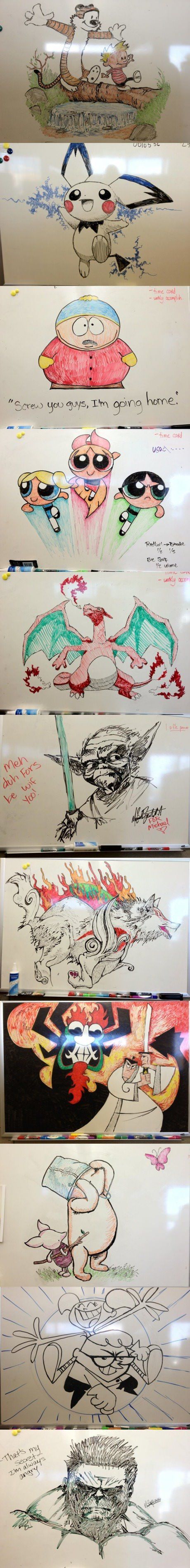 Awesome whiteboard drawings.