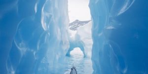 Canoeing in glaciers.
