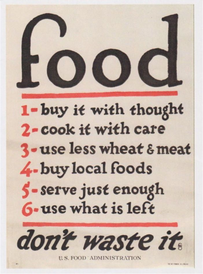 Old WWI poster - Food, don't waste it.