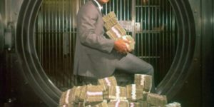 Muhammad Ali with his winnings in 1964.