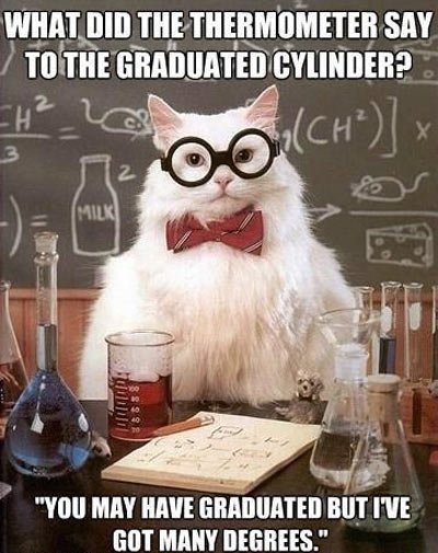 What did the thermometer say to the graduated cylinder?