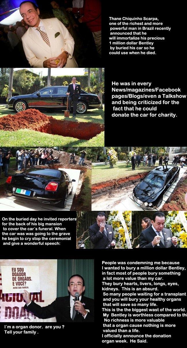Burying a million dollar Bentley.
