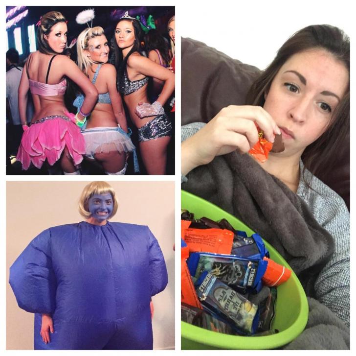 There are three types of girls on Halloween