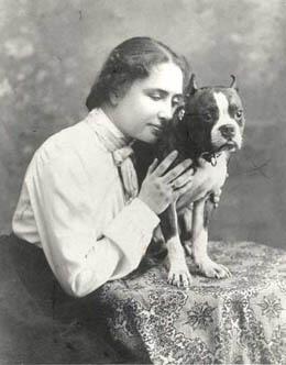 Helen Keller and her beloved cat, 