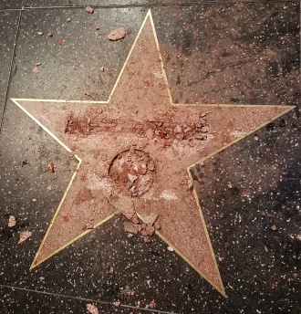Donald Trump's destroyed Hollywood Walk of Fame star