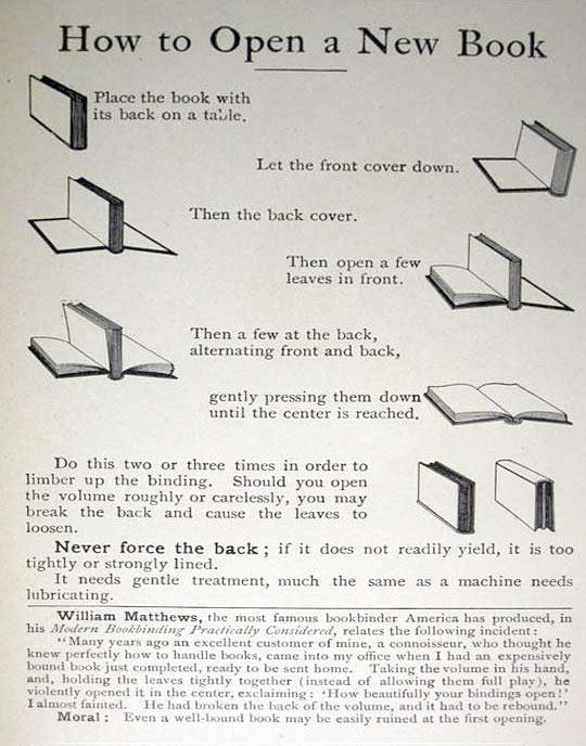 How to properly open a book.