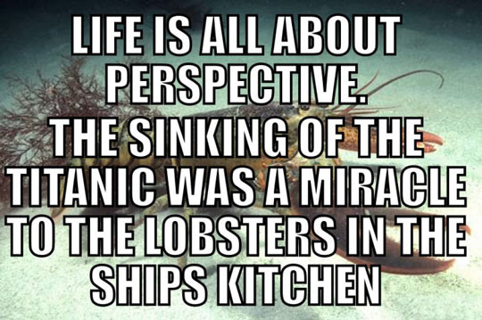Life is about perspective.