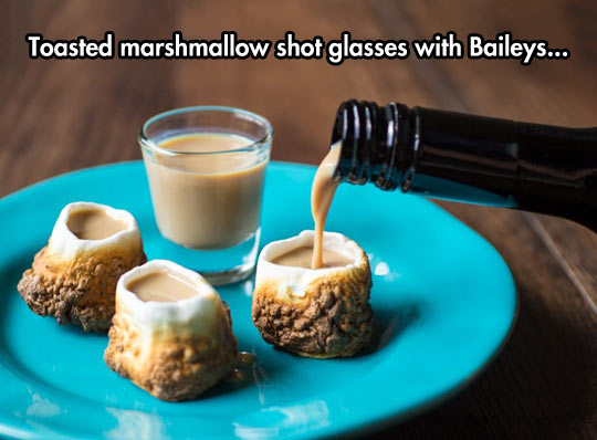 Toasted marshmallow shots.