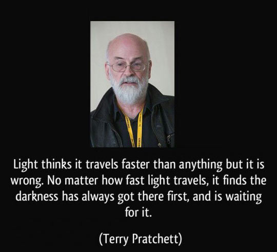 Light thinks it travels faster than anything.