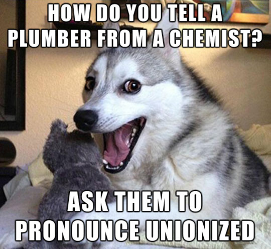 How do you tell a plumber from a chemist?