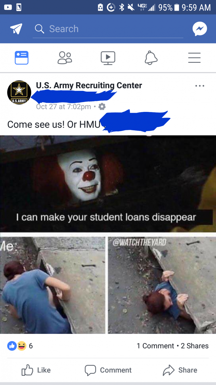 Local Army Recruit Center Posted This