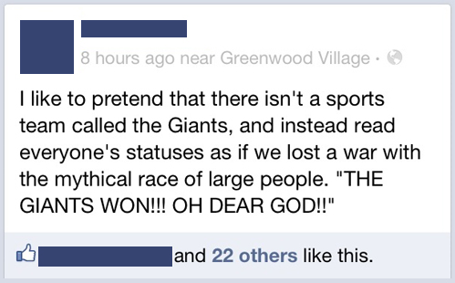 The Giants won?!