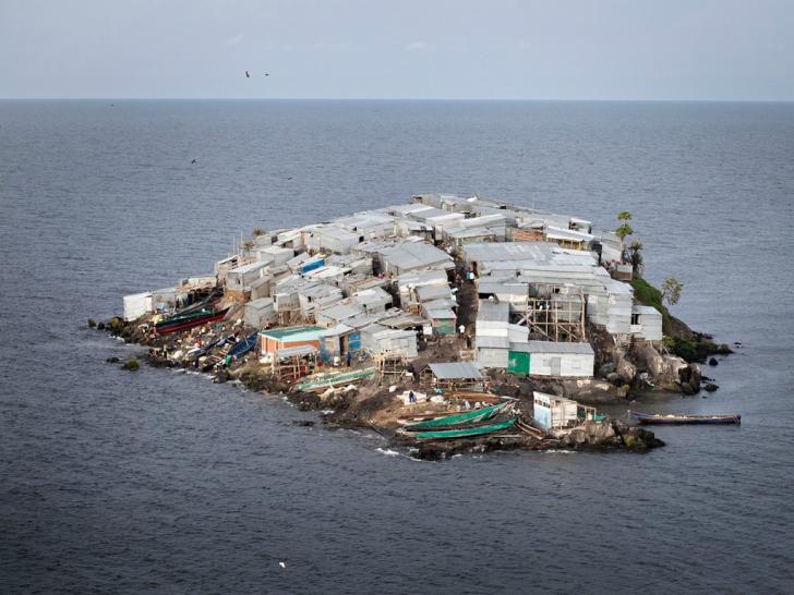 Migingo Island, a 0.0008 sq mi dirt mound with 131 inhabitants