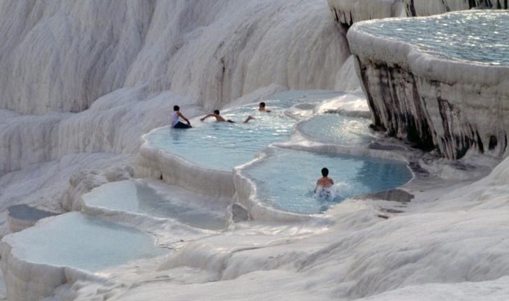 Calcite hot springs called the "Cotton Palace" in Turkey.