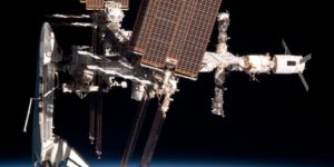 Space shuttle Endeavour docked at the ISS