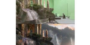 Before and after special effects.