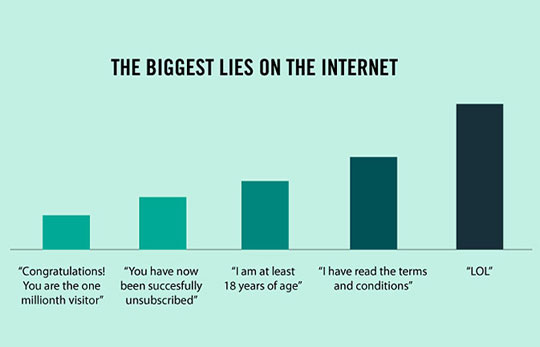 The biggest lies on the internet.