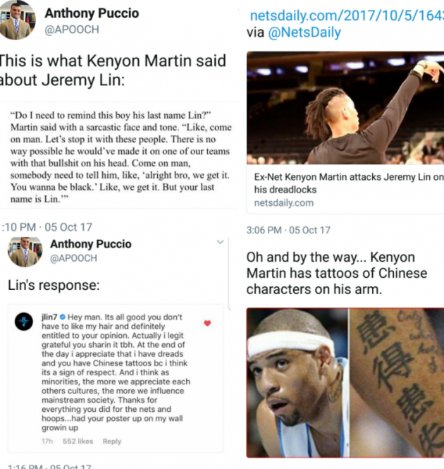 Jeremy Lin turns ex-NBA player Kenyon Martins claims of cultural appropriation back on him in the most respectful, kindest way possible