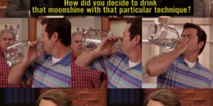 Nick Offerman knows how to drink moonshine.