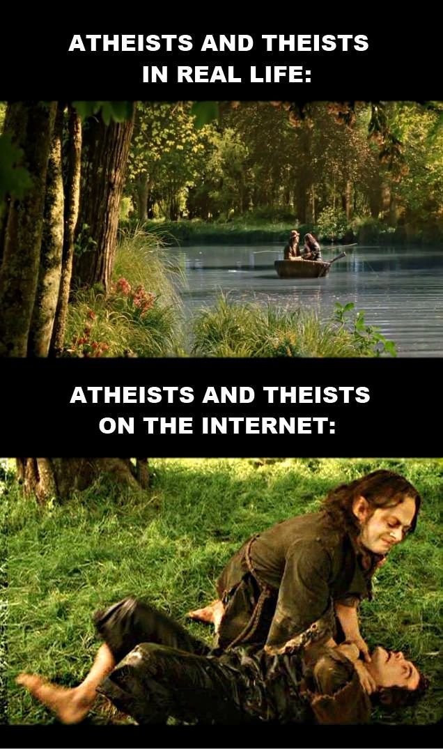 Religious arguments on the Internet.