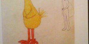 Jim Hensons first drawing of Big Bird.
