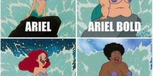 Ariel type-font.