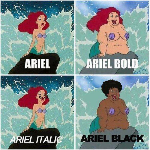 Ariel type-font.