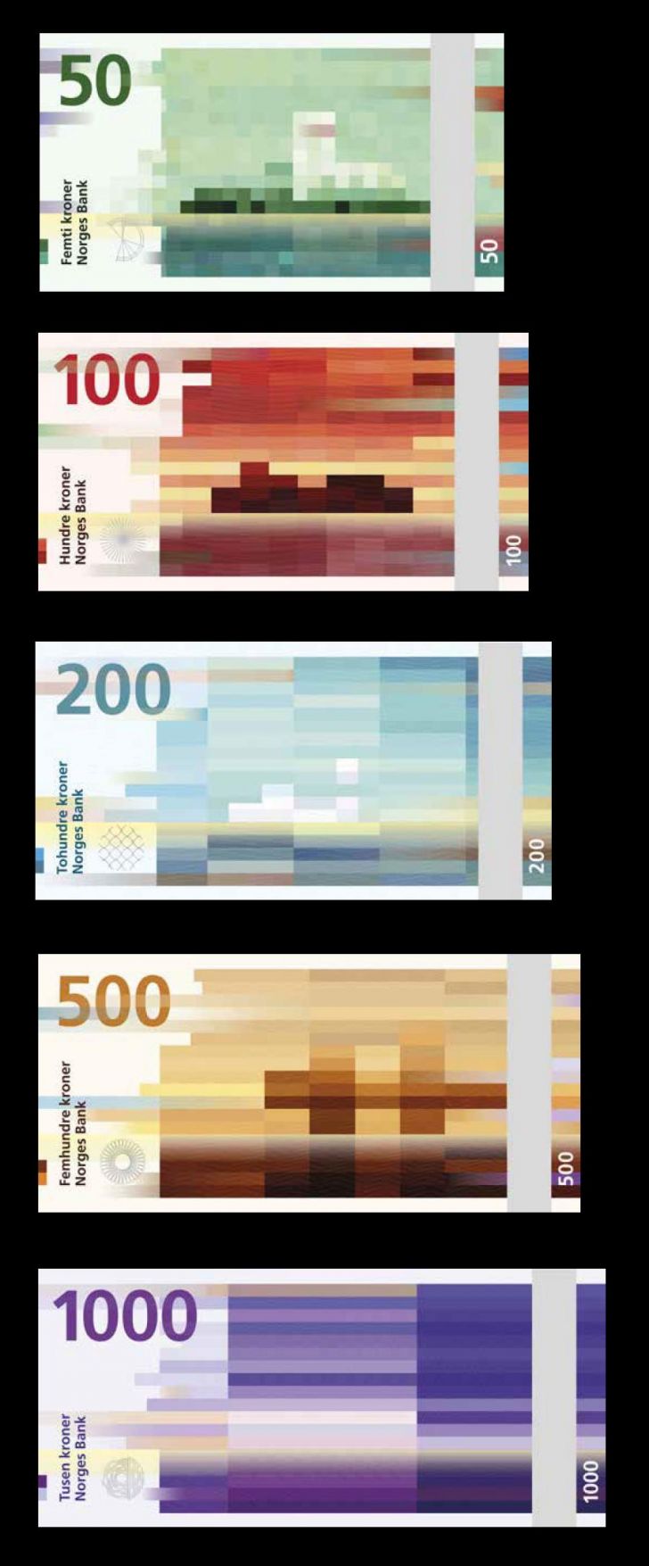 The new norwegian currency design. Yes, really.
