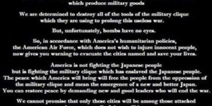 American Leaflets Warning Japanese Civilians