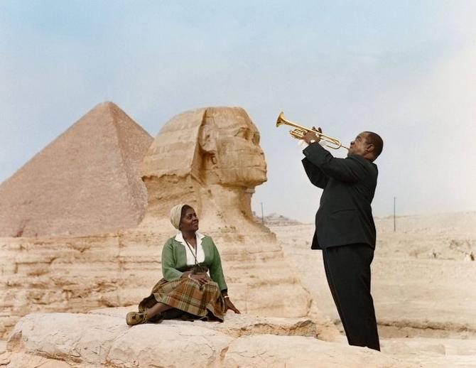 Louis Armstrong with Wife Lucille, 1961