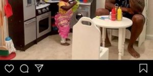 Dad reviews daughters test kitchen.