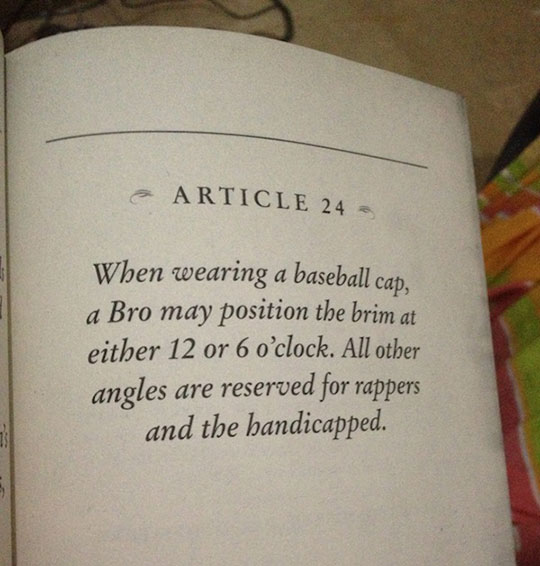 When wearing a baseball cap...