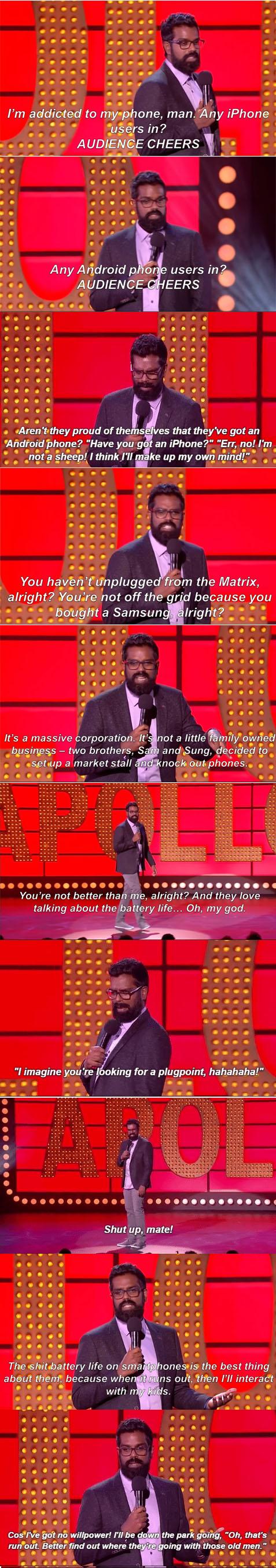 Romesh Ranganathan on Android vs iPhone