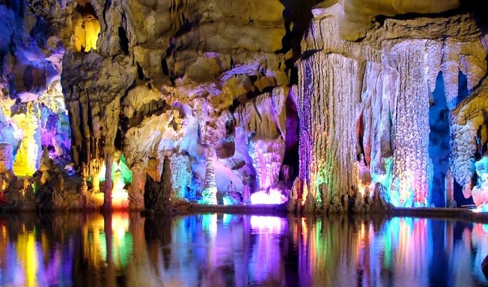 Amazing photo of Reed Flute Cave, China