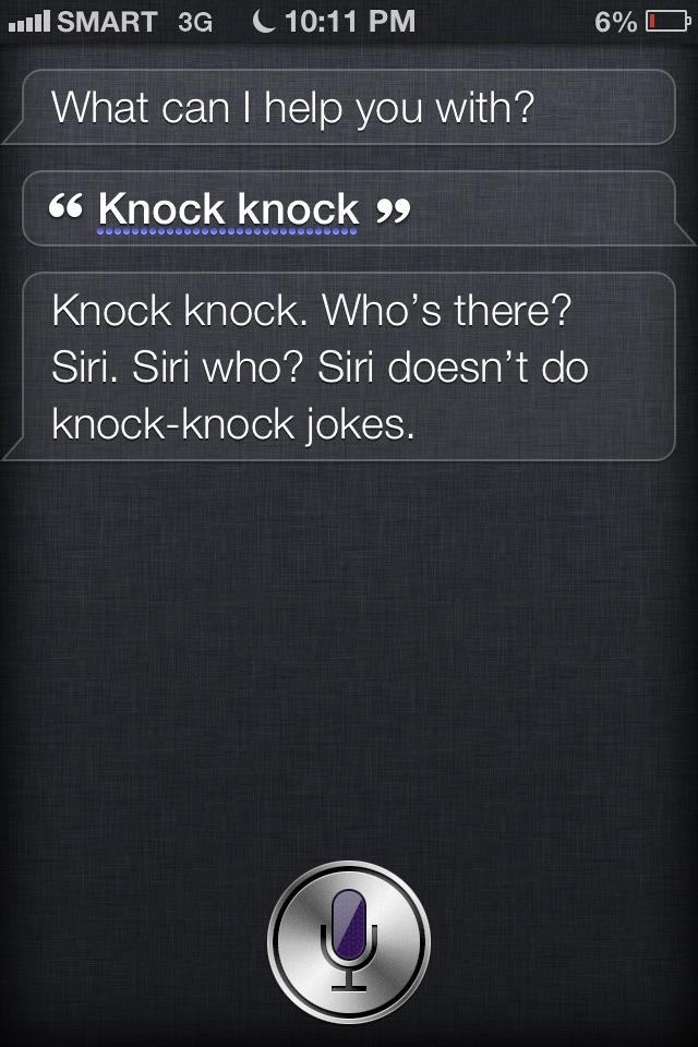 Anti knock-knock joke Siri