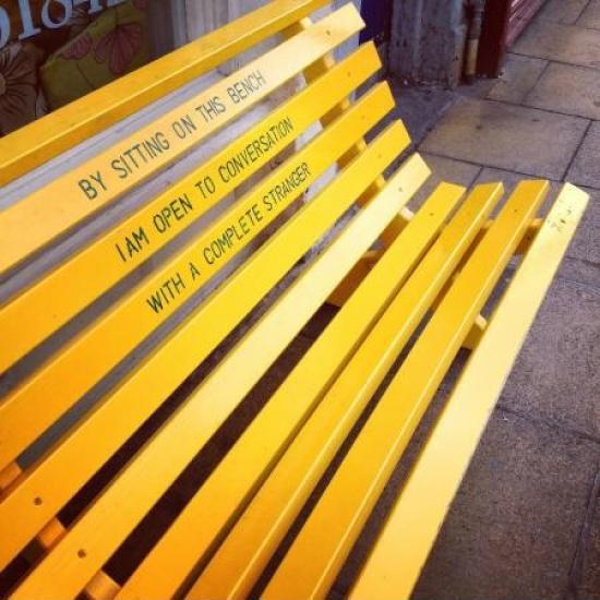 A bench in Edinburgh, Scotland.