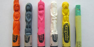 Adventure Time crayon carvings.