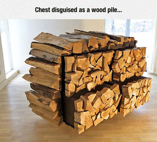 Neat wood pile.