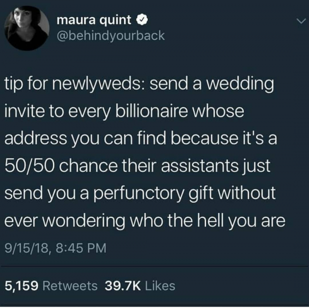 [just the] tip for newlyweds