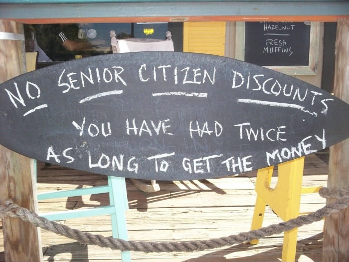No Senior Citizen Discounts.