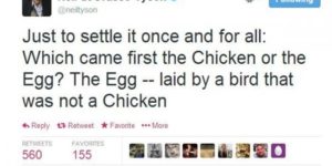 Which came first, the chicken or the egg?