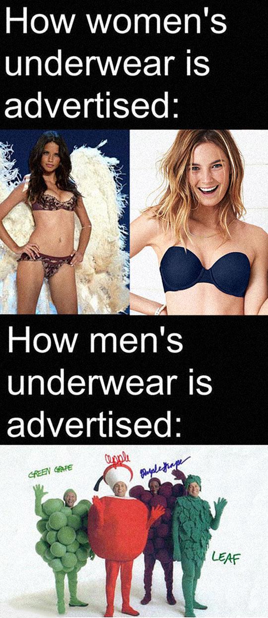 How Underwear Is Usually Advertised