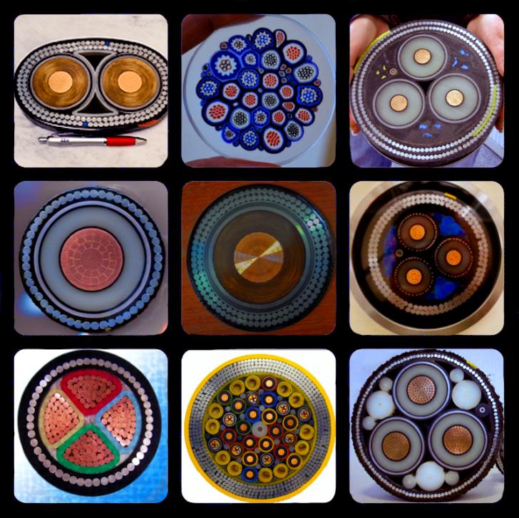 X section of various under sea cables