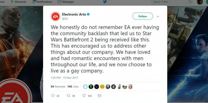 EA release a statement after the backlash.