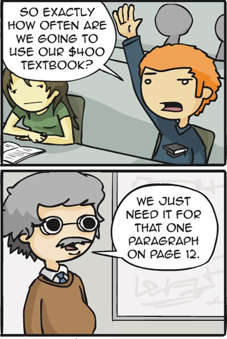 College textbook truth.