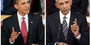 Obama at his first State of the Union Address and his last one