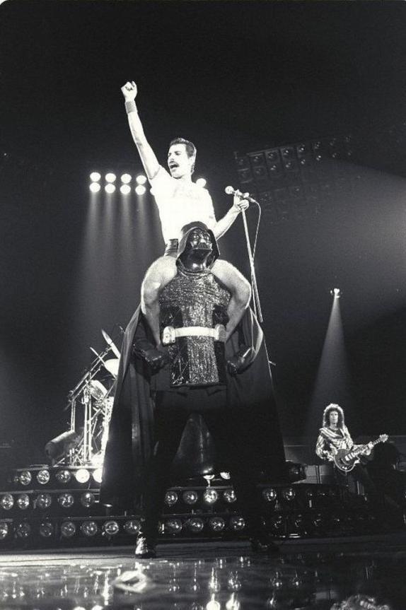 Just Freddie Mercury sitting on Darth Vader's shoulders.