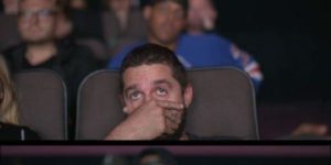 Shia LaBeouf face palmed so hard while watching the Transformers